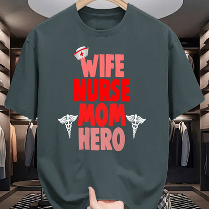 Funny Nurse Shirt, Nurse Unisex T-Shirt/Hoodie/Sweatshirt HLT00 - Wife Nurse Mom Hero RN T Shirt Medical Gifts