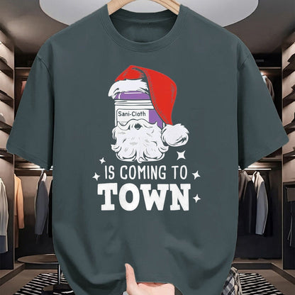 Funny Nurse Shirt, Nurse Unisex T-Shirt/Hoodie/Sweatshirt HLT00 - Sani-cloth Is Coming To Town Funny Nurse Christmas T-Shirt