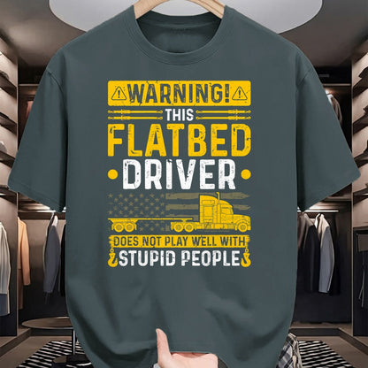 Best Truck Driver Life Shirt, Funny Trucker UnisexT-Shirt/Hoodie/Sweatshirt HLT00 - Flatbedder Truck Driver Warning, Funny Flatbed Trucker T-Shirt