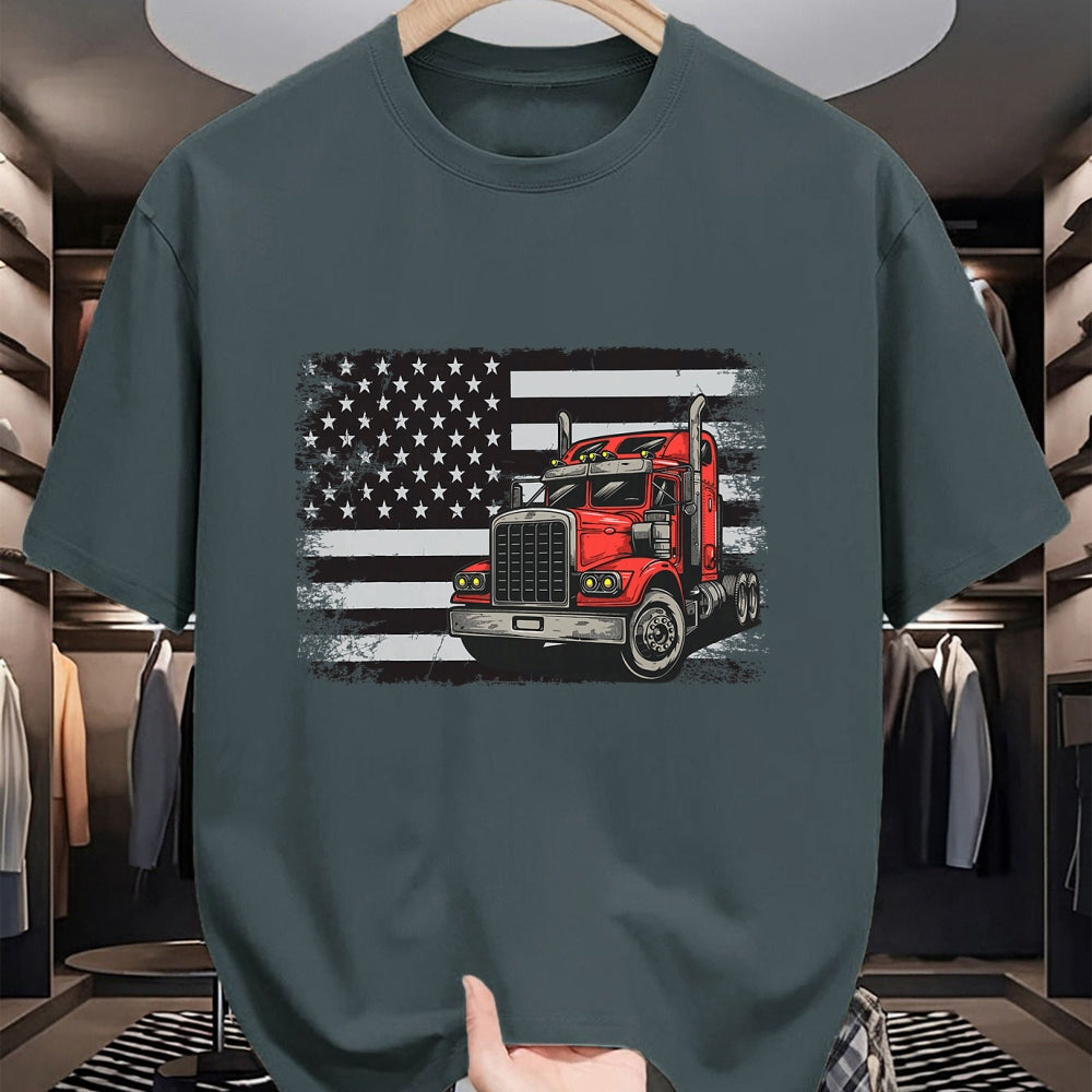 Best Truck Driver Life Shirt, Funny Trucker UnisexT-Shirt/Hoodie/Sweatshirt HLT00 - US American Flag Semi Truck Driver T-Shirt