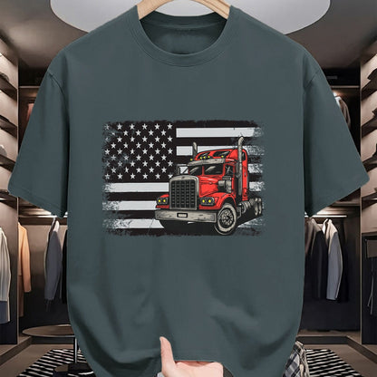 Best Truck Driver Life Shirt, Funny Trucker UnisexT-Shirt/Hoodie/Sweatshirt HLT00 - US American Flag Semi Truck Driver T-Shirt