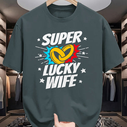 Best Wife Shirt, Wife and Husband Unisex T-Shirt/Hoodie/Sweatshirt HLT00 - Gift for wife T shirt, lucky wife   Married Couple - Lucky Wife - Funny Wedding Anniversary T-Shirt