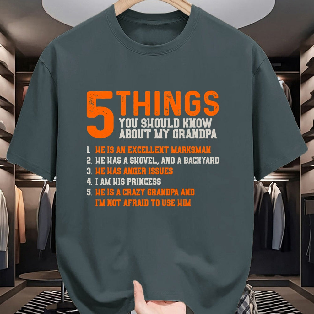 Best Grandpa Shirt, Proud Grandpa Unisex T-Shirt/Hoodie/Sweatshirt HLT00 - 5 Things Should Know About My Grandpa - Granddaughter Shirt