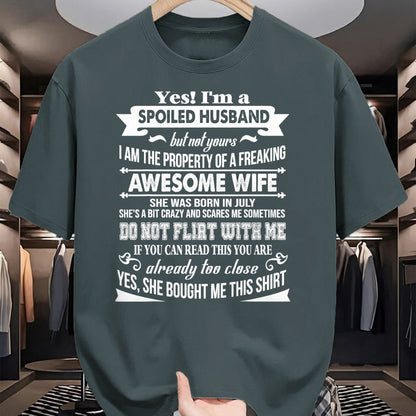 Best Husband Shirt, Wife and Husband Unisex T-Shirt/Hoodie/Sweatshirt HLT00 - Yes I_m A Spoiled Husband Of A July Wife T-Shirts