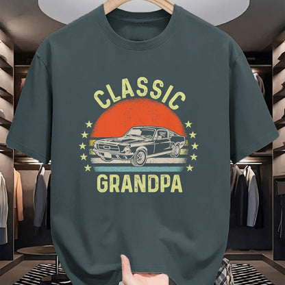 Best Grandpa Shirt, Proud Grandpa Unisex T-Shirt/Hoodie/Sweatshirt HLT00 - Funny Grandpa Classic Car Graphic Vintage Retro T-Shirt