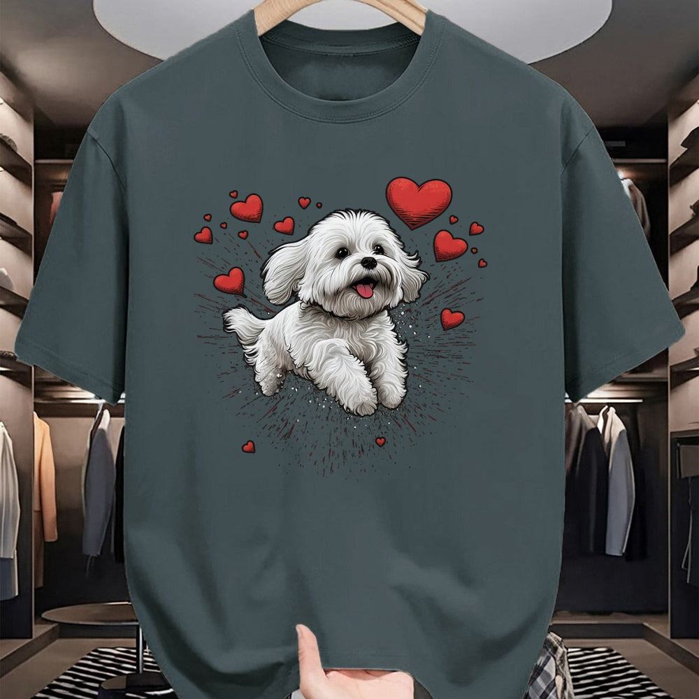 Dog Love Shirt, Dog Lover Gift T-Shirt/Hoodie/Sweatshirt HLT00 - Maltese dog Love Heart for Valentines Day Maltese dog Lover T-Shirt