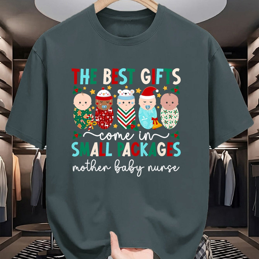 Funny Nurse Shirt, Nurse Unisex T-Shirt/Hoodie/Sweatshirt HLT00 - Small Packages Mother Baby Nurse Christmas Mom Baby Nurse T-Shirt