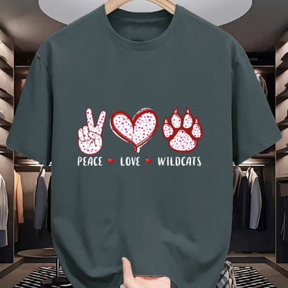 Cat Love Shirt, Funny Cat Lover Gift UnisexT-Shirt/Hoodie/Sweatshirt HLT00 - Peace Love Wildcats Gifts Men Women Kids Boys Girls Wild cat T-Shirt