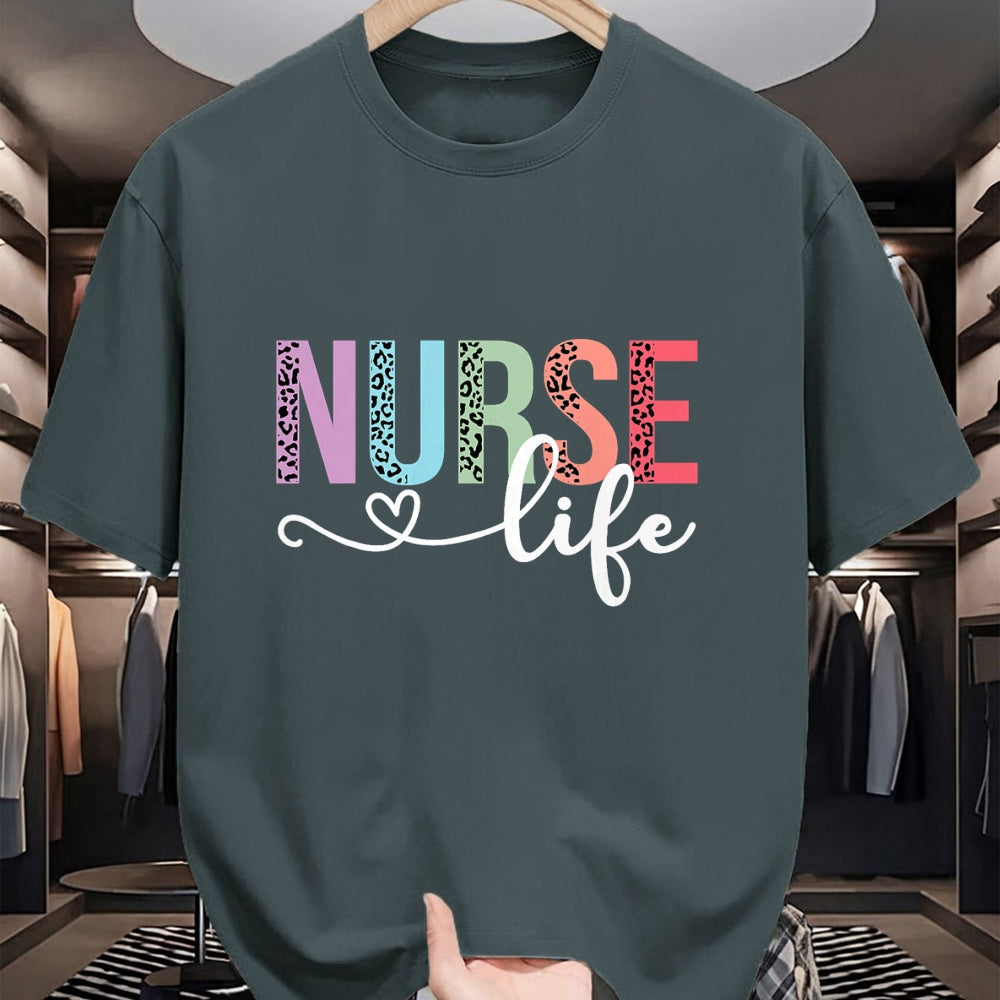 Funny Nurse Shirt, Nurse Unisex T-Shirt/Hoodie/Sweatshirt HLT00 - Women Nurse Life RN LPN CNA Leopard Nurse Week Healthcare T-Shirt