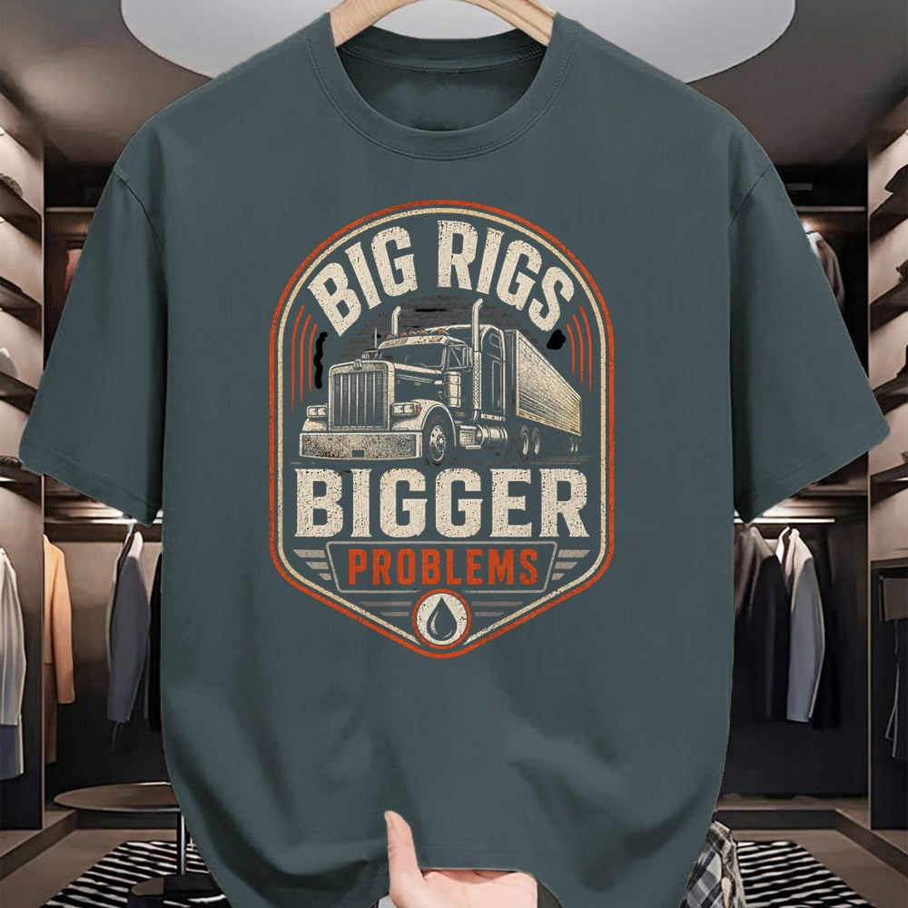 Best Truck Driver Life Shirt, Funny Trucker UnisexT-Shirt/Hoodie/Sweatshirt HLT00 - Big Rigs Bigger Problems Funny Trucker Semi Truck Badge T-Shirt