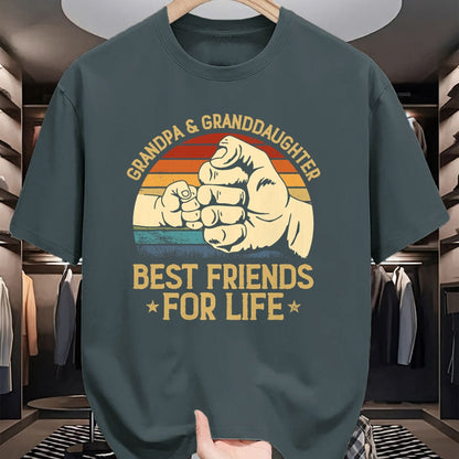 Best Grandpa Shirt, Proud Grandpa Unisex T-Shirt/Hoodie/Sweatshirt HLT00 - Grandpa Granddaughter Matching Family Shirt Fist Bump T-Shirt