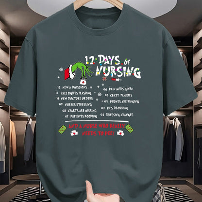 Funny Nurse Shirt, Nurse Unisex T-Shirt/Hoodie/Sweatshirt HLT00 - Nurses Merry Christmas Funny 12 Days of Nursing Xmas Women T-Shirt