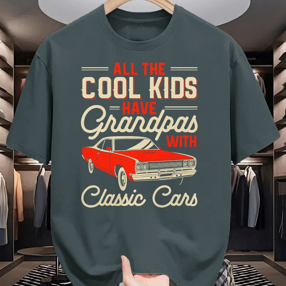 Best Grandpa Shirt, Proud Grandpa Unisex T-Shirt/Hoodie/Sweatshirt HLT00 - Grandpas with Classic Cars Funny Old Car Enthusiast Car Guy T-Shirt