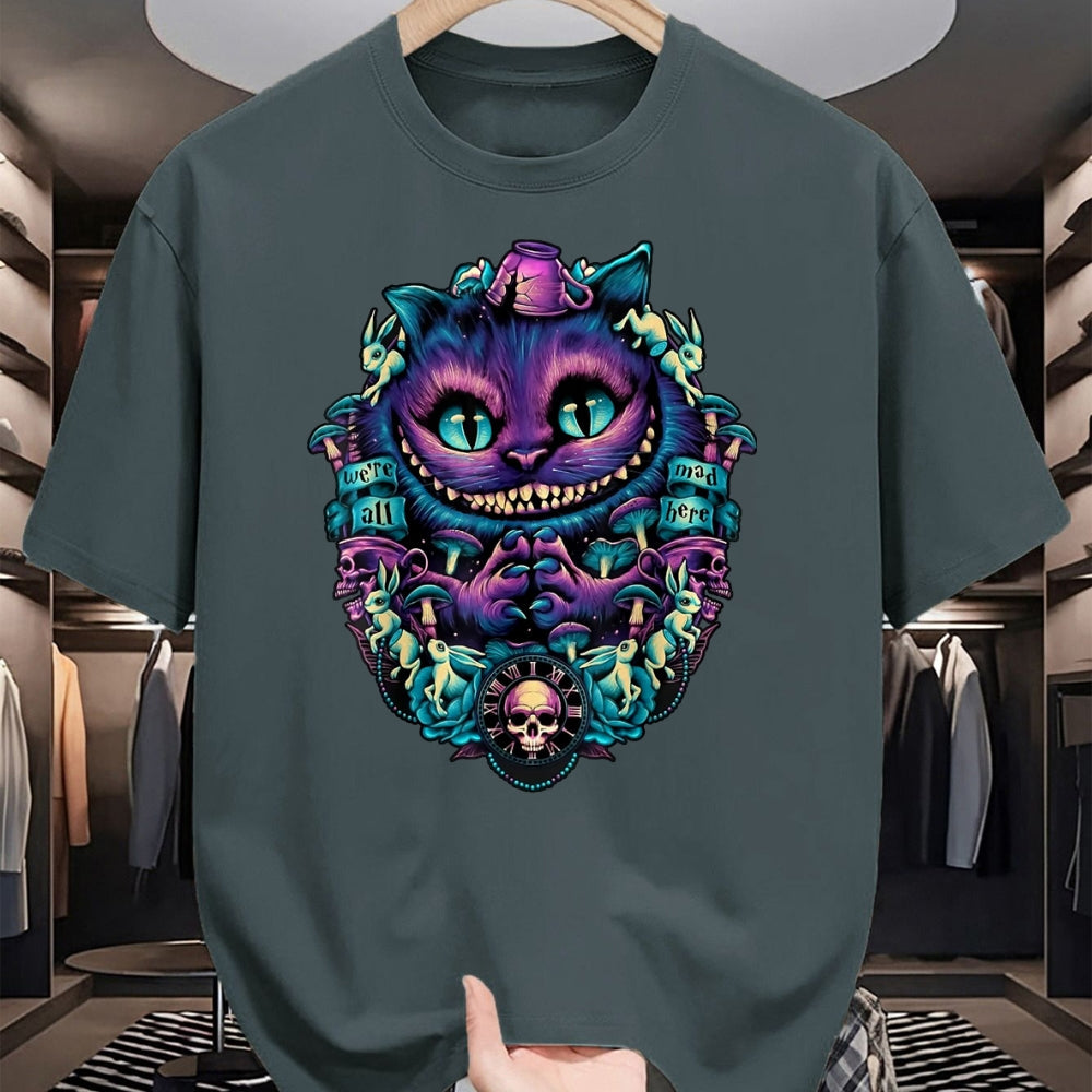 Cat Love Shirt, Funny Cat Lover Gift UnisexT-Shirt/Hoodie/Sweatshirt HLT00 - Cheshire Cat Shirt Alice in Wonderland Graphic T-Shirt, Women, Purple, XX-Large