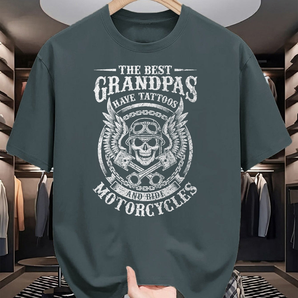 Best Grandpa Shirt, Proud Grandpa Unisex T-Shirt/Hoodie/Sweatshirt HLT00 -Best Grandpas Have Tattoos And Ride Motorcycles Biker Biking T-Shirt