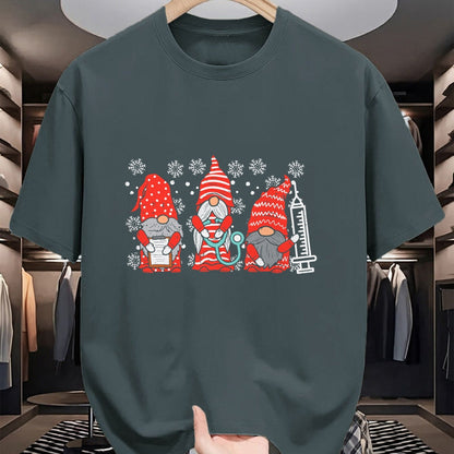 Funny Nurse Shirt, Nurse Unisex T-Shirt/Hoodie/Sweatshirt HLT00 - Nurse Christmas Gnomes Cute Xmas Scrub Top For Nurses Women T-Shirt (1)