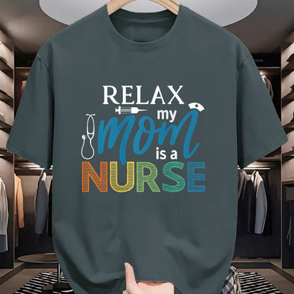 Funny Nurse Shirt, Nurse Unisex T-Shirt/Hoodie/Sweatshirt HLT00 - Relax My Mom is a Nurse - Mom Wife Nurse Premium T-Shirt