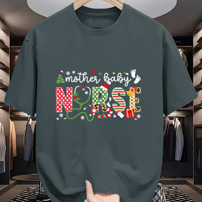 Funny Nurse Shirt, Nurse Unisex T-Shirt/Hoodie/Sweatshirt HLT00 - Mother Baby Nurse Christmas Postpartum Nursing NP RN Squad T-Shirt