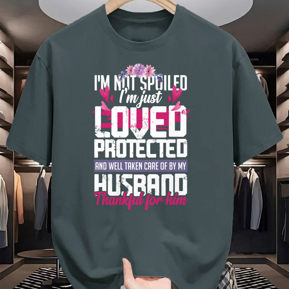 Best Wife Shirt, Wife and Husband Unisex T-Shirt/Hoodie/Sweatshirt HLT00 - Gift for wife T shirt, spoiled wife   Thankful for my Husband - Spoiled Wife Pullover Hoodie