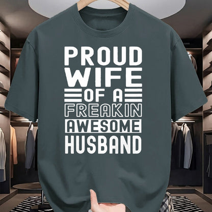 Best Wife Shirt, Wife and Husband Unisex T-Shirt/Hoodie/Sweatshirt HLT00 - Womens Funny Wife Proud Wife Of A Freakin Awesome Husband Funny T-Shirt