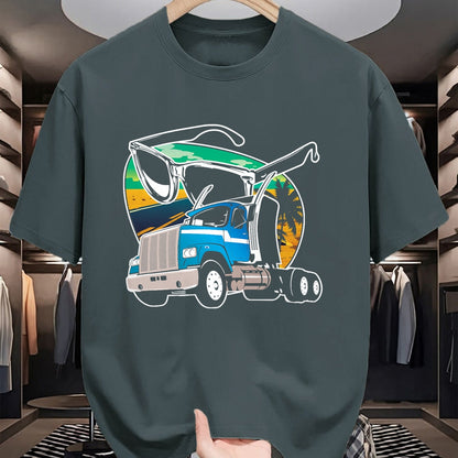 Best Truck Driver Life Shirt, Funny Trucker UnisexT-Shirt/Hoodie/Sweatshirt HLT00 - Truck Driver Peaceful Asphalt Road Trucker Glasses T-Shirt