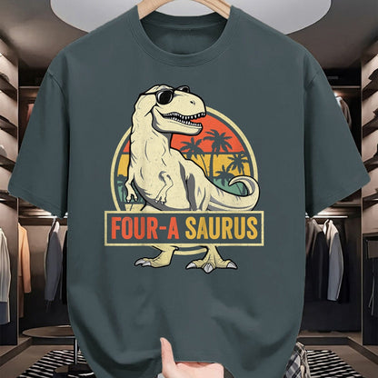 Best Dinosaur Lover Shirt, Funny Dinosaur UnisexT-Shirt/Hoodie/Sweatshirt HLT00 - Four a Saurus Birthday T Rex 4 Year Old Dino 4th Dinosaur T-Shirt