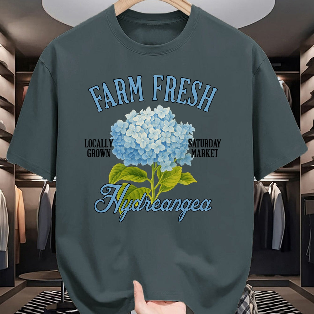 Best Farmer Life Shirt, Funny Farmer UnisexT-Shirt/Hoodie/Sweatshirt HLT00 - Hydrangea Farmers Market Gardening Farm A Fresh Hydrangea T-Shirt
