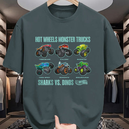 Best Dinosaur Lover Shirt, Funny Dinosaur UnisexT-Shirt/Hoodie/Sweatshirt HLT00 - Hot Wheels Monster Trucks Sharks vs. Dinos T-Shirt Tee for Men Women Boys and Girls