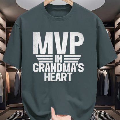 Best Grandma Shirt, Proud Grandma Unisex T-Shirt/Hoodie/Sweatshirt HLT00 - MVP in Grandmas Heart Grandson T-Shirt