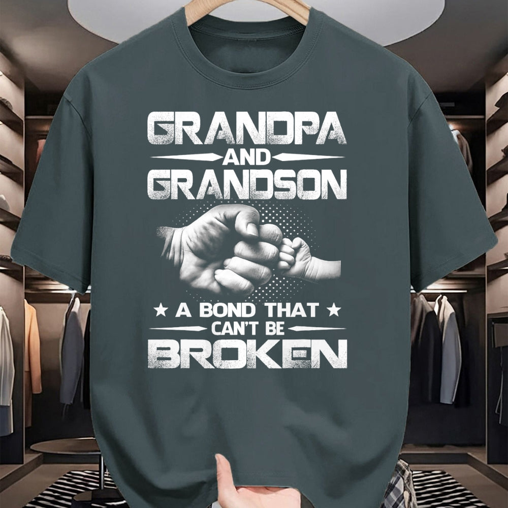 Best Grandpa Shirt, Proud Grandpa Unisex T-Shirt/Hoodie/Sweatshirt HLT00 - Grandpa And Grandson A Bond That Can't Be Broken T-Shirt
