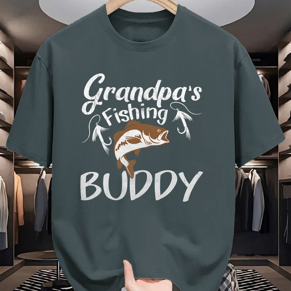 Best Grandpa Shirt, Proud Grandpa Unisex T-Shirt/Hoodie/Sweatshirt HLT00 - Grandpa's Fishing Buddy Grandson Granddaughter T-Shirt