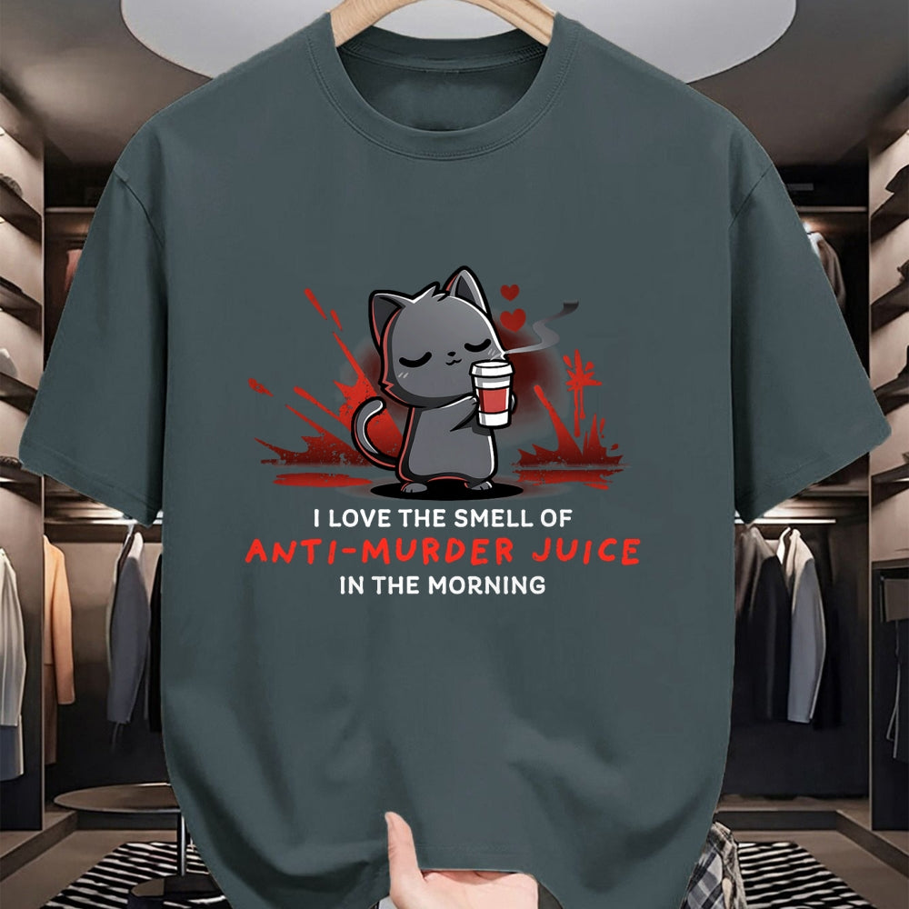 Cat Love Shirt, Funny Cat Lover Gift UnisexT-Shirt/Hoodie/Sweatshirt HLT00 - Cat Drink Coffee I Love The Smell Of Anti Murder Juice T-Shirt for Men Women