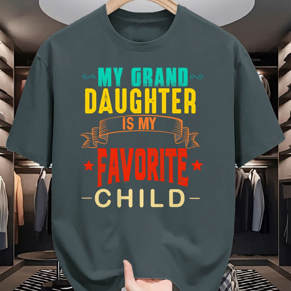 Best Grandpa Shirt, Proud Grandpa Unisex T-Shirt/Hoodie/Sweatshirt HLT00 - My Granddaughter is My Favorite Child Funny Grandpa Grandma T-Shirt (1)