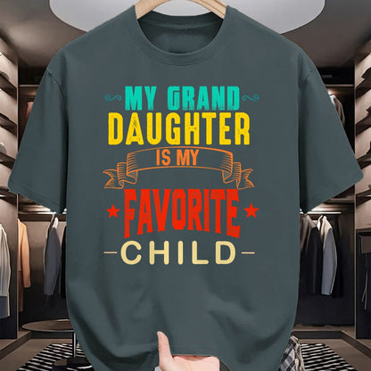 Best Grandpa Shirt, Proud Grandpa Unisex T-Shirt/Hoodie/Sweatshirt HLT00 - My Granddaughter is My Favorite Child Funny Grandpa Grandma T-Shirt (1)