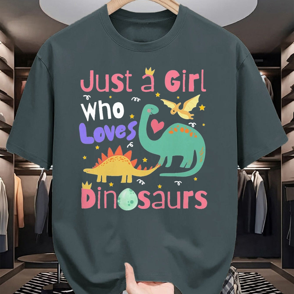 Best Dinosaur Lover Shirt, Funny Dinosaur UnisexT-Shirt/Hoodie/Sweatshirt HLT00 - Just a Girl Who Loves Dinosaurs Kid Teen Toddlers Women Dino T-Shirt, Men, Black, 3X-Large