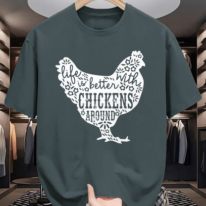 Best Farmer Life Shirt, Funny Farmer UnisexT-Shirt/Hoodie/Sweatshirt HLT00 - Life is Better With Chickens T Shirt Animal Pet Farmer Tee T-Shirt