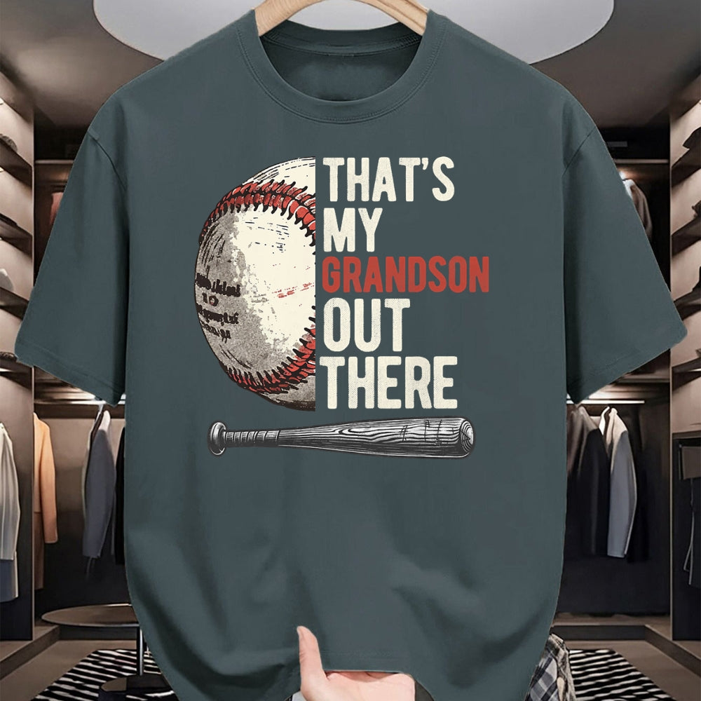 Best Grandpa Shirt, Proud Grandpa Unisex T-Shirt/Hoodie/Sweatshirt HLT00 - That's My Grandson Out There Baseball For Grandpa Grandma T-Shirt