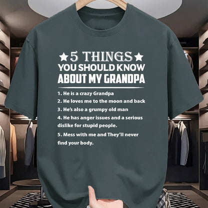 Best Grandpa Shirt, Proud Grandpa Unisex T-Shirt/Hoodie/Sweatshirt HLT00 - 5 Things You Know About My Grandpa He Is My Grandpa T-Shirt