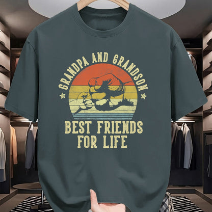 Best Grandpa Shirt, Proud Grandpa Unisex T-Shirt/Hoodie/Sweatshirt HLT00 - Grandpa and Grandson Best Friends for Life Funny Grandpa T-Shirt
