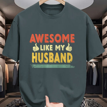 Best Wife Shirt, Wife and Husband Unisex T-Shirt/Hoodie/Sweatshirt HLT00 - Retro Awesome Like My Husband Family Lover Father's Day Premium T-Shirt