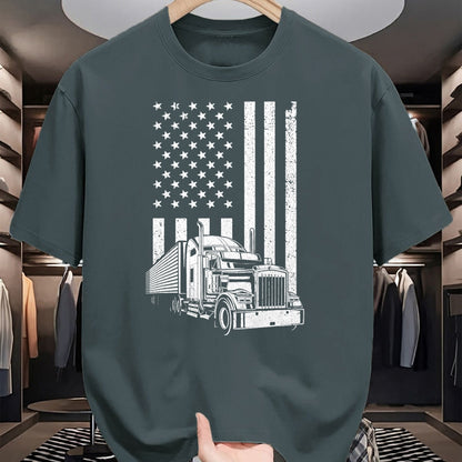 Best Truck Driver Life Shirt, Funny Trucker UnisexT-Shirt/Hoodie/Sweatshirt HLT00 - Cool Trucker For Men Dad Semi Truck Driver US Flag Trucking T-Shirt