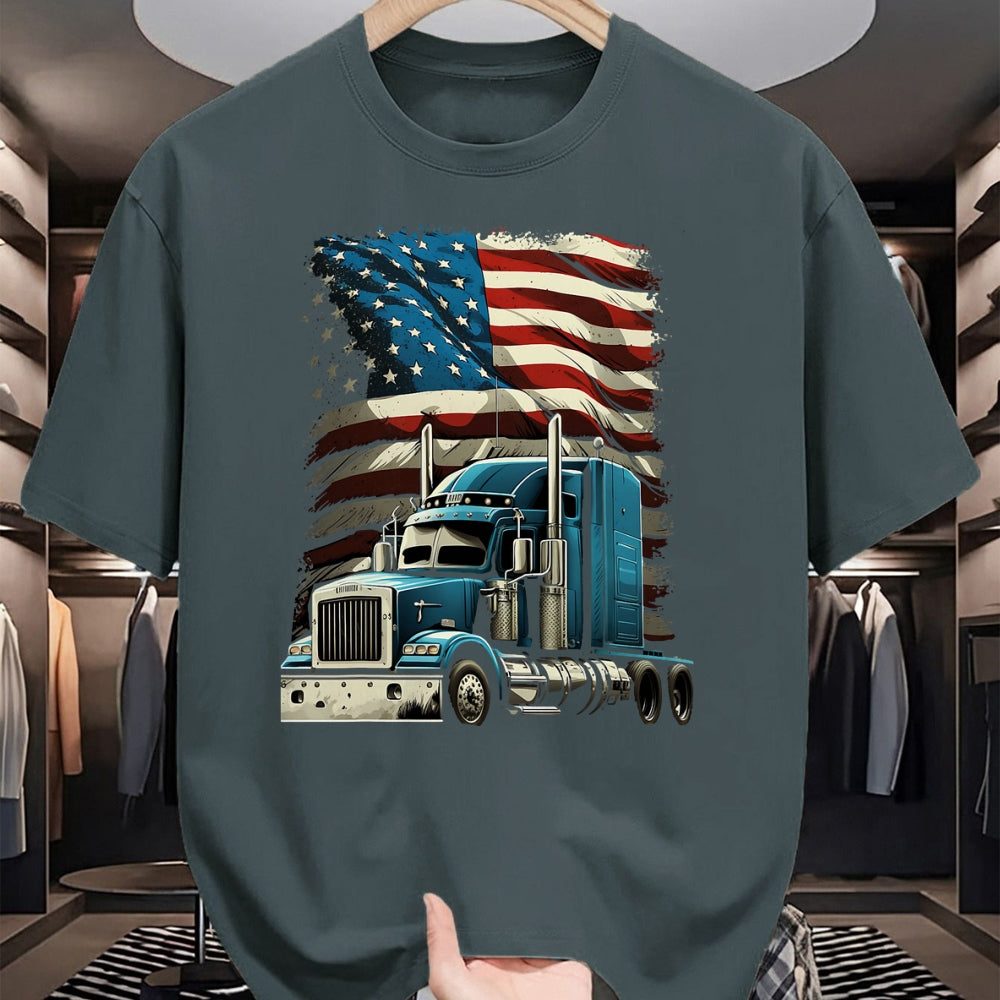 Best Truck Driver Life Shirt, Funny Trucker UnisexT-Shirt/Hoodie/Sweatshirt HLT00 - Trucker US American Flag For Patriotic Truck Driver T-Shirt