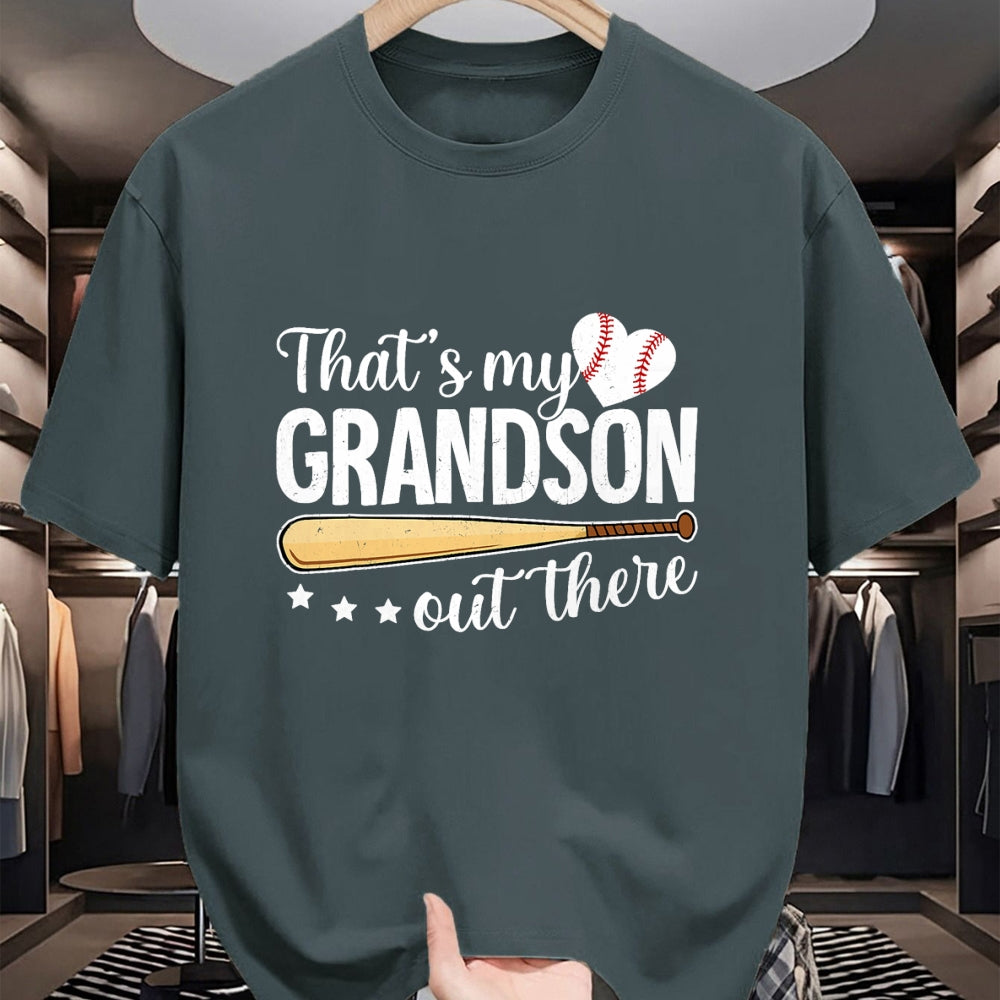Best Grandpa Shirt, Proud Grandpa Unisex T-Shirt/Hoodie/Sweatshirt HLT00 -Baseball Grandma Funny That's My Grandson Out There Baseball T-Shirt