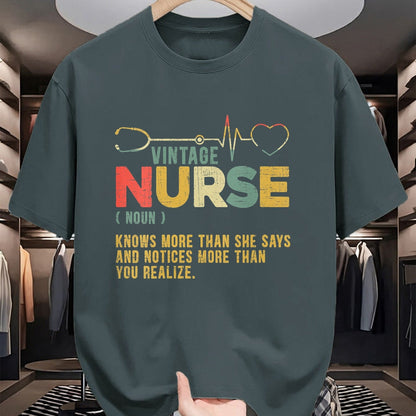Funny Nurse Shirt, Nurse Unisex T-Shirt/Hoodie/Sweatshirt HLT00 - Womens Vintage Nurse Definition Hospital Medical Registered Nursing V-Neck T-Shirt