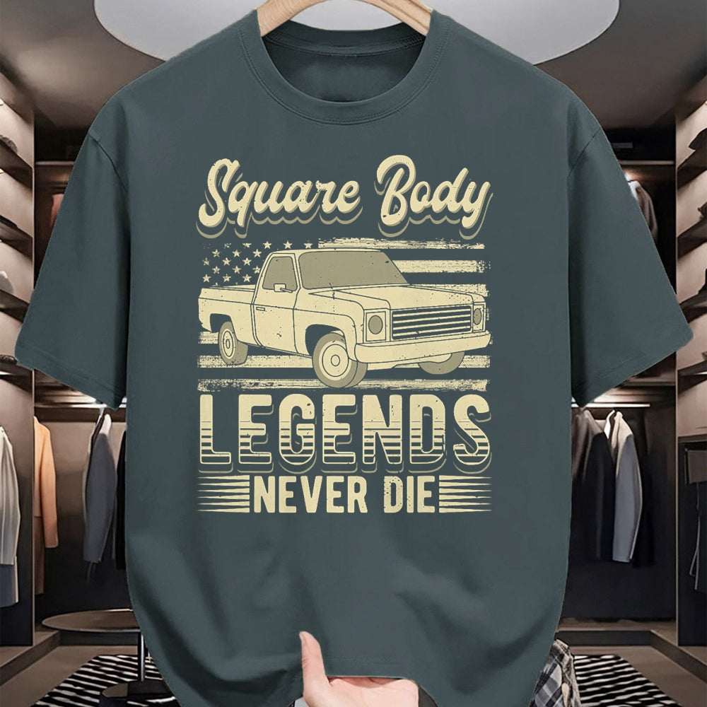 Best Truck Driver Life Shirt, Funny Trucker UnisexT-Shirt/Hoodie/Sweatshirt HLT00 - Square Body Legends Never Die Artwork for A Truck Driver T-Shirt