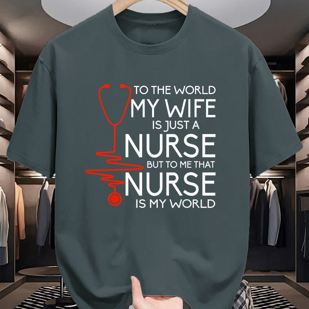 Funny Nurse Shirt, Nurse Unisex T-Shirt/Hoodie/Sweatshirt HLT00 - My Wife Is A Nurse T Shirt, Proud Nurse's Husband T Shirt T-Shirt