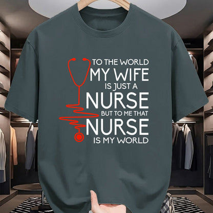 Funny Nurse Shirt, Nurse Unisex T-Shirt/Hoodie/Sweatshirt HLT00 - My Wife Is A Nurse T Shirt, Proud Nurse's Husband T Shirt T-Shirt