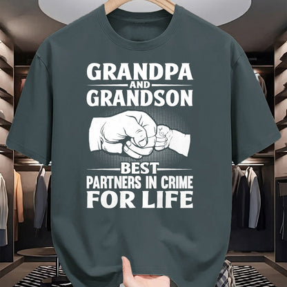 Best Grandpa Shirt, Proud Grandpa Unisex T-Shirt/Hoodie/Sweatshirt HLT00 - Grandpa and GrandSon Best Partners in Crime For Life