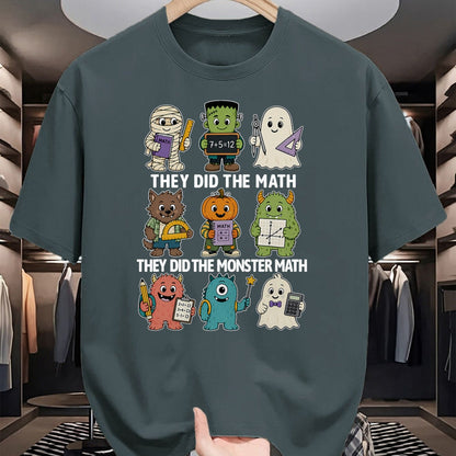 Best Teacher Shirt, Funny Teacher UnisexT-Shirt/Hoodie/Sweatshirt HLT00 - Cute Funny They Did The Monster Math Teachers Halloween T-Shirt