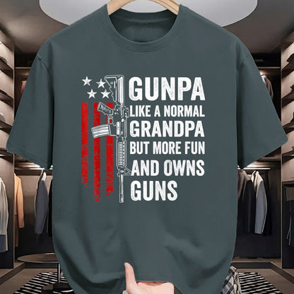 Best Grandpa Shirt, Proud Grandpa Unisex T-Shirt/Hoodie/Sweatshirt HLT00 - Gunpa Like A Normal Grandpa But More Fun And Owns Guns T-Shirt (1)